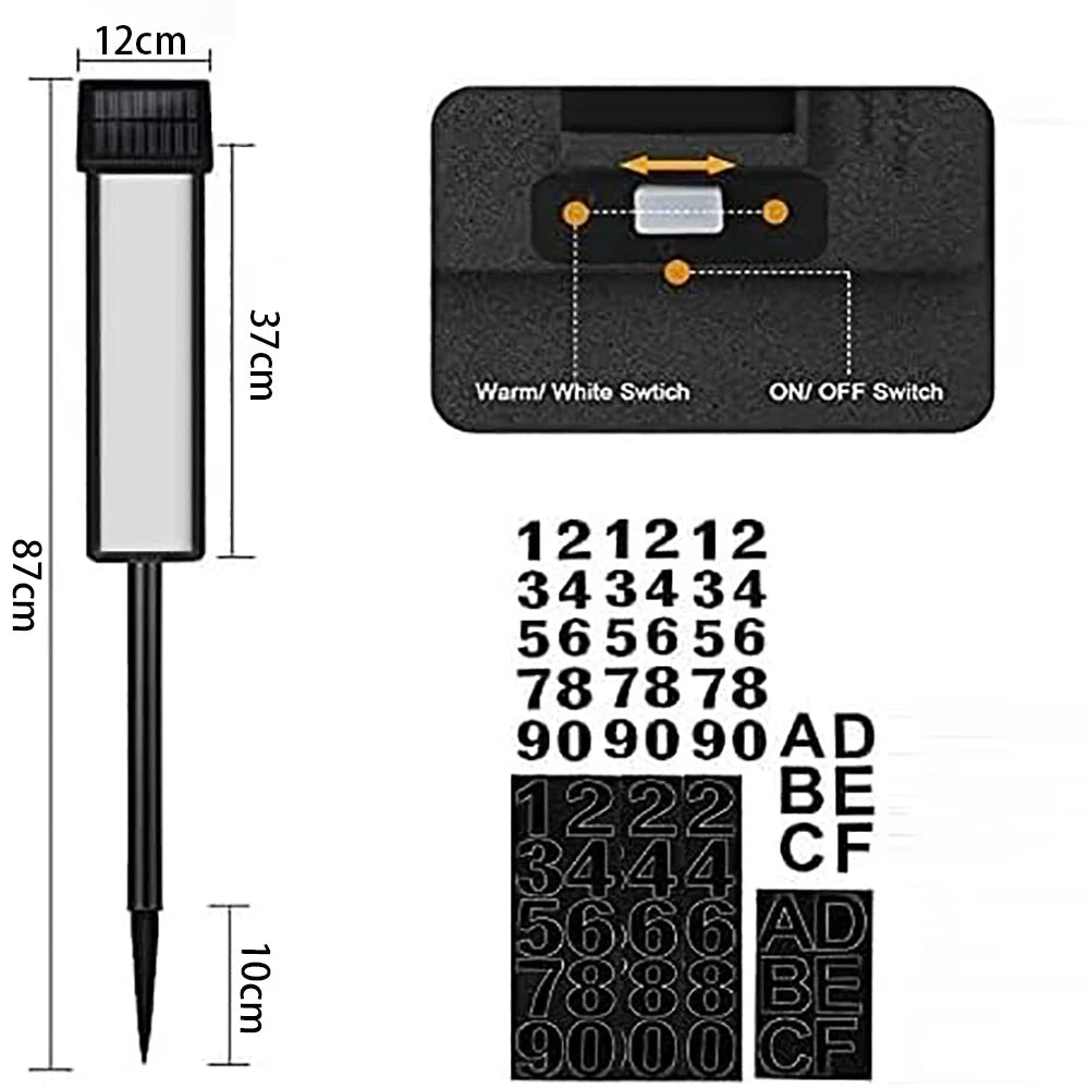 Solar-Powered LED House Number Sign