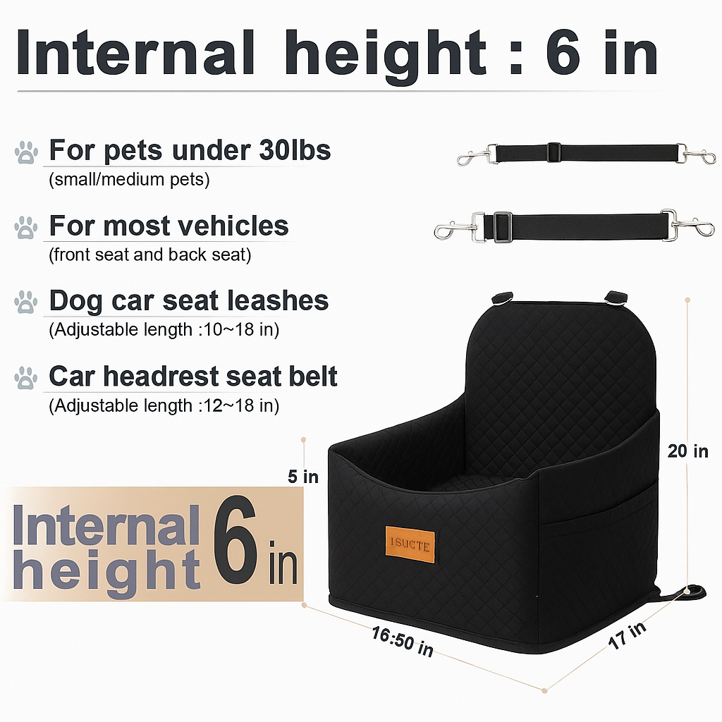 Luxury Dog Booster Car Seat