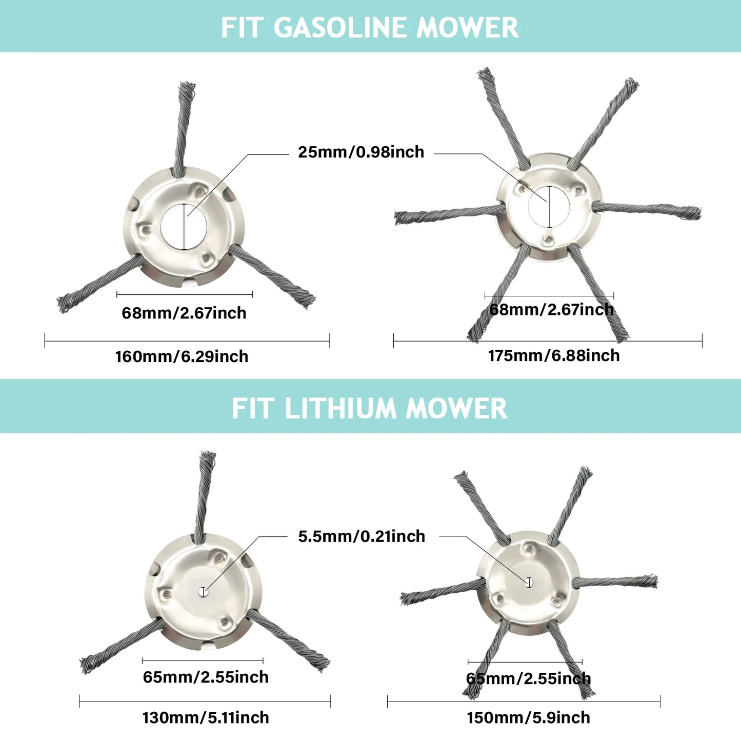 6 inch Steel wire Trimmer Head