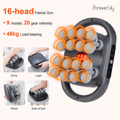 Deep Relief™ 16-Head Muscle Massage Gun