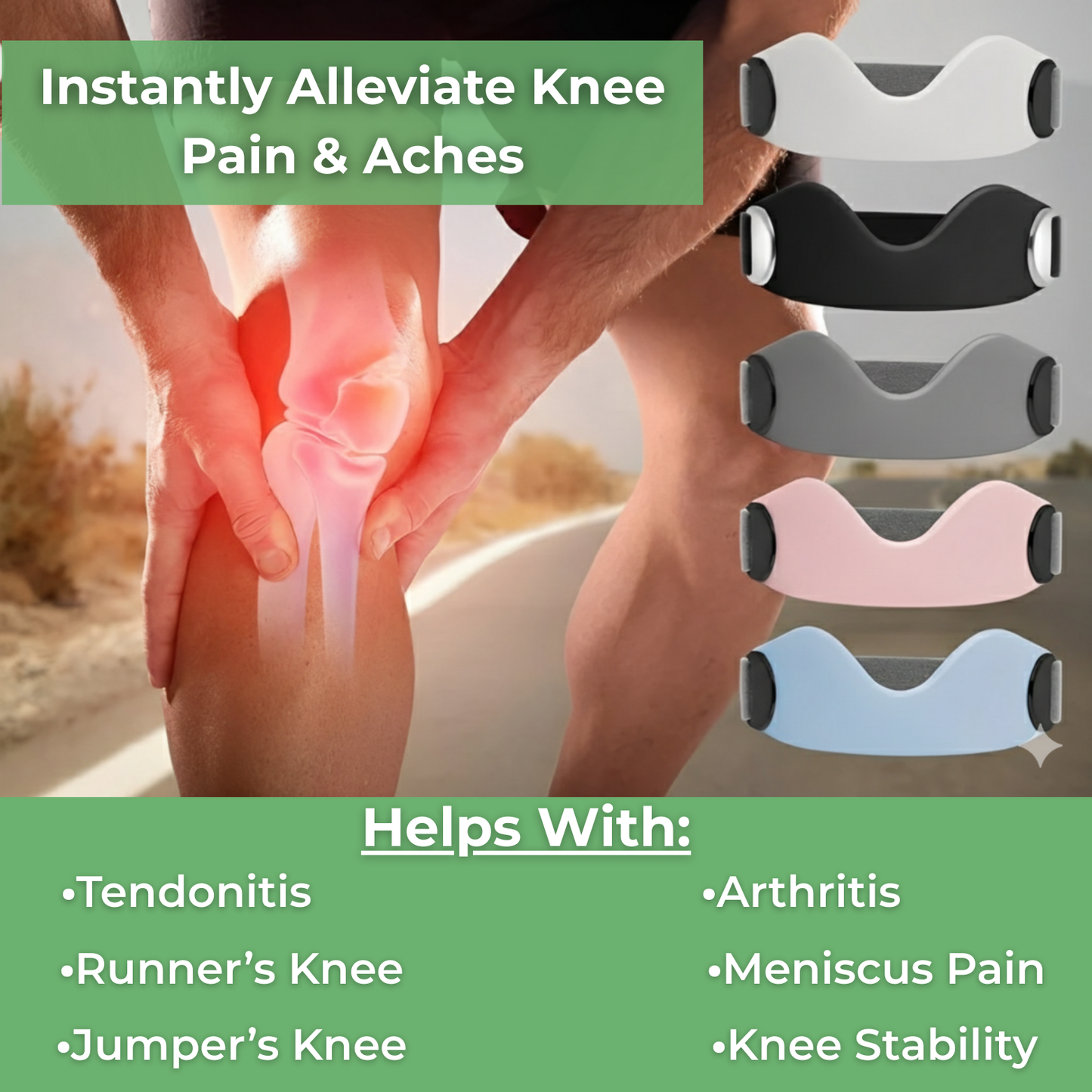 Active Knee Relief Strap Pair