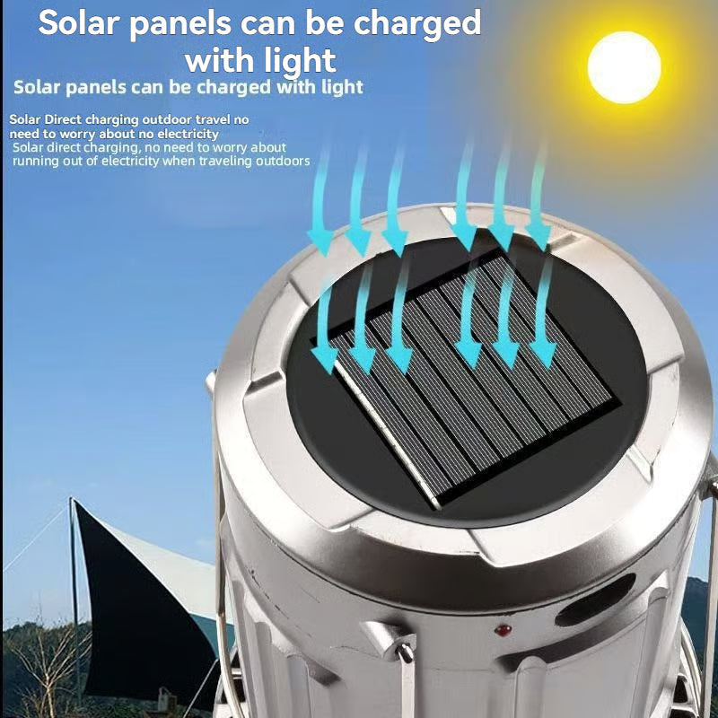 3-in-1 Portable Solar Camping Fan & LED Lantern