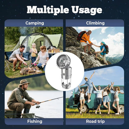 3-in-1 Portable Solar Camping Fan & LED Lantern