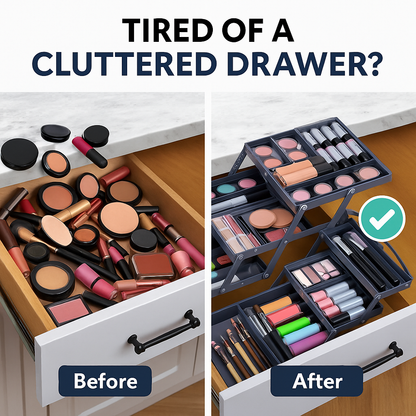 3‑Tier Rotating Makeup Organiser Tray