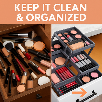 3‑Tier Rotating Makeup Organiser Tray
