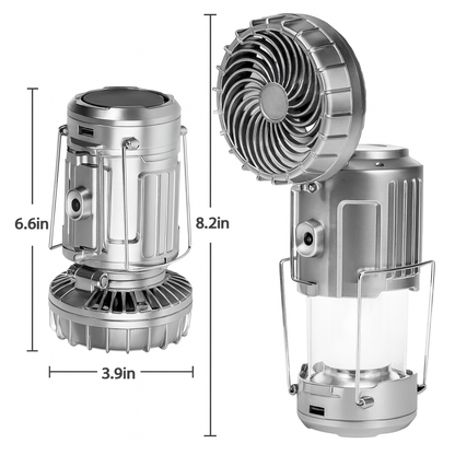 3-in-1 Portable Solar Camping Fan & LED Lantern